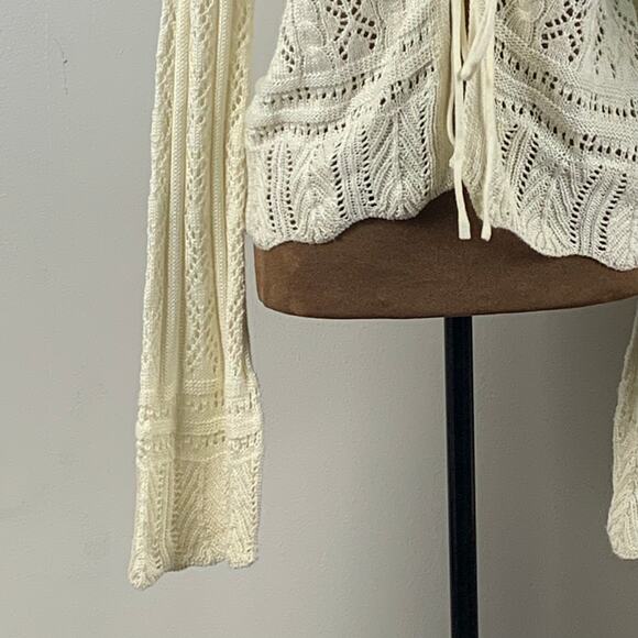 No Boundaries Ivory Long Sleeve Open Cardigan Size Junior Large (11-13) - Picture 3 of 6